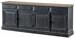 Komoda 240x48x94 old black & natural, 240 x 48 x 94 cm