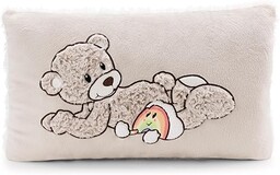 NICI 62334 poduszka miś Finni, puszysta poduszka przytulanka dla chłopców, dziewczynek, niemowląt i miłośników pluszaków, idealna do domu, przedszkola lub w podróży, 43 x 25 cm, szara