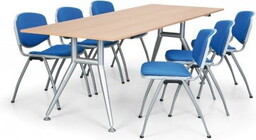 Stół konferencyjny do biura WIDE, 220x80 cm, brzoza