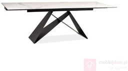 Stół WESTIN III CERAMIC Signal Biały marmur + czarny mat, 95x180-260