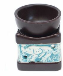 Kominek Zapachowy Ceramiczny Słonie Czarny