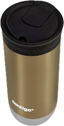 Contigo Huron 2.0 Snapseal Kubek podróżny, ze stali nierdzewnej, termos próżniowy, szczelny, kubek na kawę na wynos, z łatwą do czyszczenia pokrywką, bez BPA, brązowy cukier, 470 ml