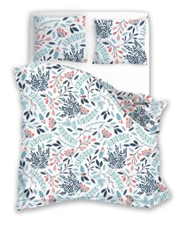 Faro Pościel z mikrofibry 220x200 Harmony 9 liście miętowa czerwona