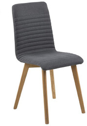 Krzesło do jadalni Arosa na drewnianych nogach z tapicerowanym siedziskiem, szare, grafitowe