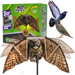 Odstraszacz ptaków, gołębi, szpaków, mew Sowa z ruchomymi skrzydłami Owl Guard No Pest