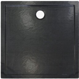 Brodzik niski 80x80x4,5 cm kwadratowy struktura kamienia , czarny David Slim