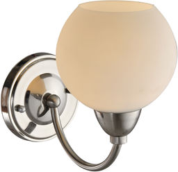 Candellux TOBAGO 21-25487 kinkiet lampa ścienna szklany klosz satyna nikiel 1X60W E27 13cm