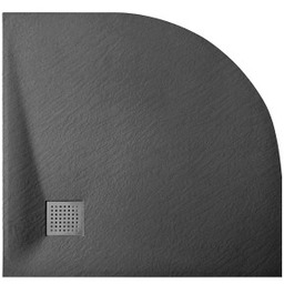 Besco Brodzik półokrągły Vexo Black 90 cm x 90 cm akryl SMC BVB-90-90-P