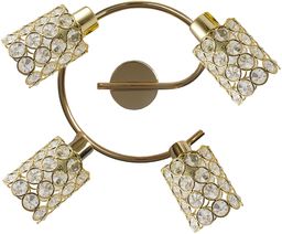 Candellux YORK 98-07230 plafon lampa sufitowa mosiądz kryształki 4X40W G9 44cm