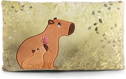 NICI poduszka przytulanka Capybara Capy-Barbara 43 x 25 cm - Puszysta poduszka przytulanka Capybara dla dziewczynek, chłopców i niemowląt, prostokątna poduszka pluszowa - 61226