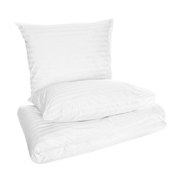 Spod Igły I Nitki Poszwa hotelowa 140x200 Adamaszkowa biała w paski 2 cm na zakład I24