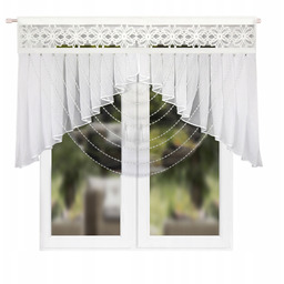 Firana Panel dekoracyjny L 731 Jg 560 z ażurem i koralikami biały 200x120cm