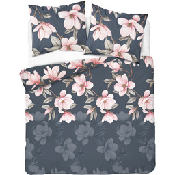 Pościel flanelowa granatowa w magnolie PCB-244