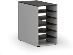 Szafka z półkami do biurka PRIMO GRAY, prawa, szary/wenge