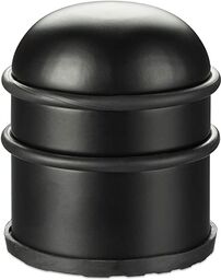 Relaxdays Stoper do drzwi i okien, ze stali nierdzewnej i gumy, wysoki i okrągły, wewnątrz, odbojnik podłogowy, Ø 7 cm, czarny, 1 sztuka