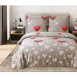 Pościel 160x200 Dwustronna Bawełna Satynowa Collection World Serca