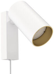 Reflektor MONO KINKIET z przewodem wys. 19,5cm GU10 biały/złoty 7773