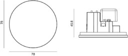 Molto Luce Oprawa wpuszczana LED Wall 68R Glass RD, biały, aluminium, CCT 68R, możliwość ściemniania, biały / opal, przedpokój, aluminium, nowoczesny