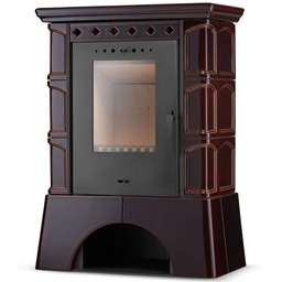 Piec kominek kaflowy wolnostojący koza ATOL 10 kW kolor brown