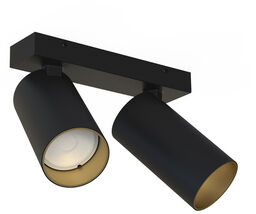 Reflektor sufitowy natynkowy MONO II BLACK GOLD szer. 20cm 2xGU10 czarny/złoty 7766