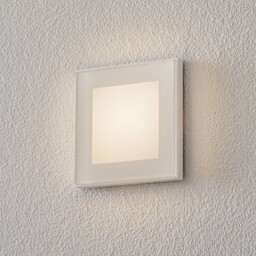 BEGA Accenta montaż ścienny kątowy biały 160lm, biały / opal, przedpokój, metal, nowoczesny