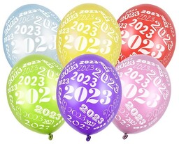 Balon 2023 Metalic Mix Kolorów Dekoracja Sylwester