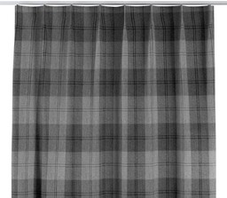 Zasłona na haczykach flex pojedynczych, krata szaro-grafitowa, Edinburgh