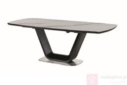 Stół ARMANI CERAMIC Signal 90x160-220, Biały marmur + czarny mat