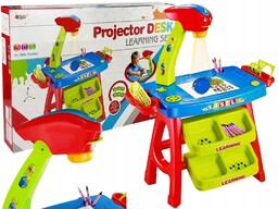 Stolik Edukacyjny Szufladki z Projektorem 36 Obrazków Kredki Szablony Niebi