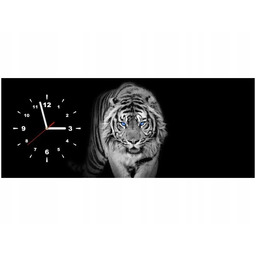 100x40cm Zegar Zegar ścienny Tiger in the dark obraz ścienna