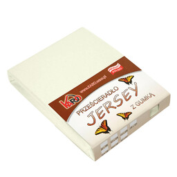KARO Prześcieradło jersey z gumką 120x200 ekri 002 grube 150g/m2