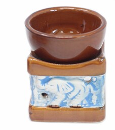 Kominek Zapachowy Ceramiczny Słonie Brązowy