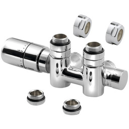 Sapho TWIN COMBI zestaw przyłączeniowy zespolony termostat lewy rozstaw 50 mm chrom CP5012S