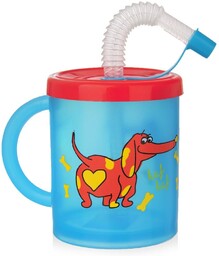 Kubek dla dziecka ze słomką pies 260 ml