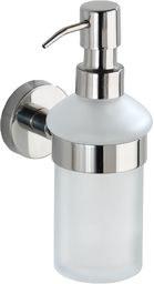 WENKO 20208100 dozownik mydła Bosio Shine, dozownik mydła w płynie, pojemność: 0,2 l, stal nierdzewna, 7 x 18 x 11 cm; Błyszczący/Satynowy