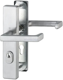 Komplet klamko-klamka Dallas do drzwi ppoż z ochroną wkładki, stal szlachetna F69