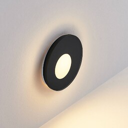Molto Luce Oprawa wpuszczana LED Wall 68R Glass RD, czarny, aluminium, CCT 68R, możliwość ściemniania, czarny, przedpokój, aluminium, nowoczesny
