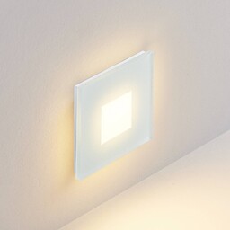 Molto Luce oprawa wpuszczana LED Wall R68 Glass SQ, biały, aluminium, CCT 68R, możliwość ściemniania, biały / opal, przedpokój, aluminium, nowoczesny