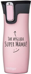 Kubek termiczny Contigo West Loop 2.0 470 ml - Tak wygląda super mama - różowy