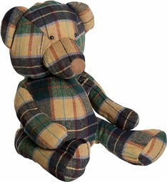 Premier Housewares Heritage Large Green Check drzwi niedźwiedzia, wypełnienie wazonem z fwazonem z pustymi włóknami, poliester/akryl, zielony, 40 x 55 x 55