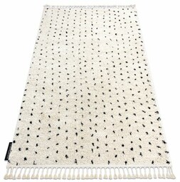 Dywan BERBER SYLA B752 kropki krem Frędzle berberyjski marokański shaggy 60x200 cm