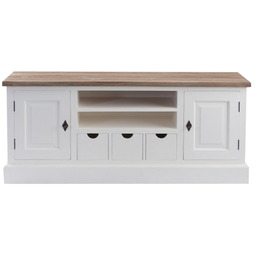 Szafka RTV Brighton 150x40x65cm white&natural, 150 x 40 x 65 cm