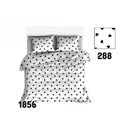 Extrapościel Pościel bawełniana 160x200 1856E biała serduszka czarne