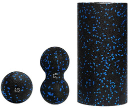 Zestaw do rolowania Line Sport - wałek, duoball, piłeczka - czarno-niebieski
