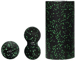 Zestaw do rolowania Line Sport - wałek, duoball, piłeczka - czarno-zielony