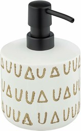 WENKO Dozownik mydła Avila, dozownik z pompką z wysokiej jakości ceramiki do 350 ml mydła w płynie do napełniania, z dekoracyjnym wzorem, ręcznie malowany, (szer. x gł. x wys.): Ø 9,5 x 15,5 cm,