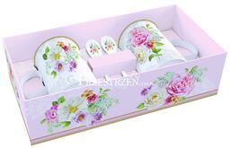 PORCELANOWE KUBKI Z ŁYŻECZKAMI - ROMANTIC LACE (314 ROLC) - Komplet 2 szt.