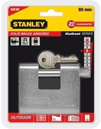 Kłódka STANLEY S742-023 Trzepieniowa Mosiądz 80 MM