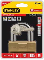 Kłódka STANLEY S742-049 80MM Mosiądz bębenkowa