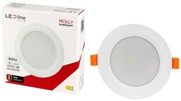 Panel podtynkowy plafon sufitowy okrągły 9W 230V biały ciepły